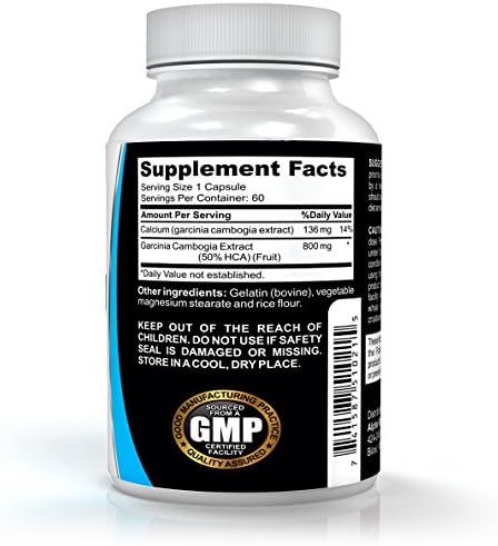 Garcinia Cambogia, 800mg, 60 capsules, Appetite Suppressant and Weight Loss Supplement