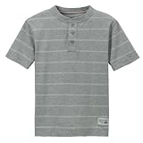 Boys' Cherokee Short-Sleeve Henley - Gray Heather Stripe