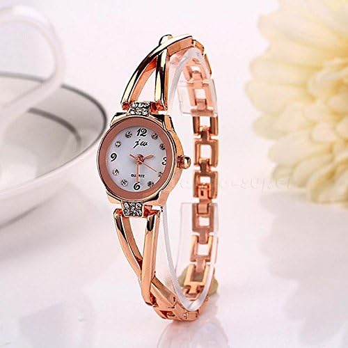 Fashion Women Ladies Bracelet Wrist Watches Round Quartz Analog Watch Rose Gold