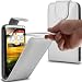 Gadget Giant HTC One X WHITE PU Leather Flip Case / Cover / Pouch - Clip In Phone Holder & Free LCD Screen Protector & LCD Touch Screen High Capacity Stylus 3 in 1 Bundle
