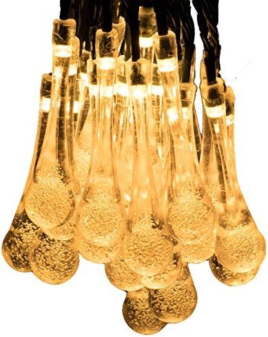 Voilio Solar String Lights 30 LED Icicle 2-mode 21.3-Feet / 6.5Meter -Warm white Color