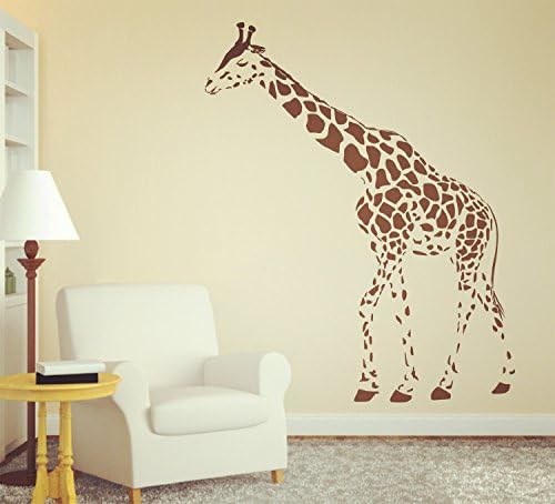 ColorfulHall 60*100cm Brown Animal Wild Zoo Giraffe Left Direction Wall Decal Sticker Living Room Stickers Vinyl Removable
