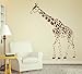 ColorfulHall 60*100cm Brown Animal Wild Zoo Giraffe Left Direction Wall Decal Sticker Living Room Stickers Vinyl Removable