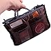 HDE Expandable 13 Pocket Handbag Insert Purse Organizer with Handles (11X6.3X3.5) - Brown