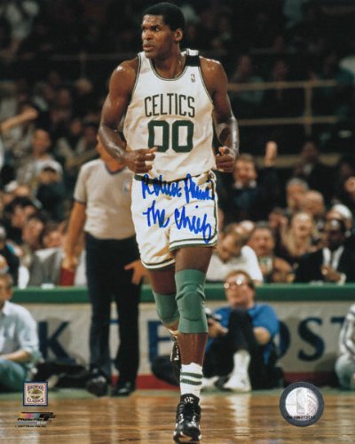 Robert Parish Boston Celtics - Action - Autographed 8x10 Photograph with The Chief Inscription