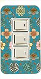 3ヶ口用 3口用 タイプ コンセント スイッチ カバー ジャケット ca882-2 花柄 アジアン カスタムカバー 交換用 3穴用 2穴用
