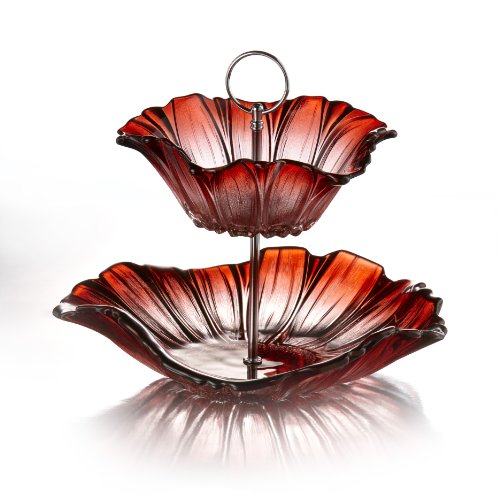 Fifth Avenue Crystal Venezia 2-Tier Serve Platter, Red On Sale