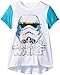 Star Wars Big Girls' Storm Trooper Tee with High Low Hem and Contrast Sleeve