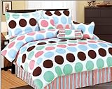 7Pcs Full Multi Dots Microfiber Bedding Comforter Set