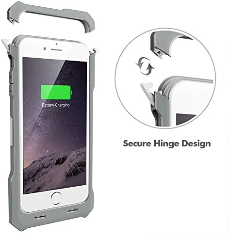 iPhone 6 Case,iPhone 6S Case,iFans®[Apple MFi Certified] iPhone 6 Battery Charging Case,iPhone 6 Portable Charger Case (4.7 inches)2500mAh Extended Rechargeable iPhone 6 Charger Power Case Heavy-Duty Protective [Inlaid Metal] iPhone 6/6s Backup Battery Pack Bank Cover Cases Fits wit ANY VERSION of Apple iPhone 6 4.7--(White+Silver)