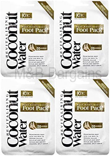 4 x Treatment Deep Moisturising Revitalising Coconut Water Foot Pack by Xpel Body Care