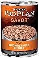 Purina Pro Plan Wet Dog Food, Savor, Adult Chicken & Rice Entr&eacute;e Classic, 13-Ounce Can, Pack of 12
