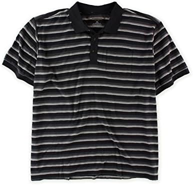Alfani Striped Short Sleeve Polo Phantom Combo 3XB