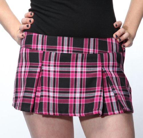 Folter TEACHERS PET Pleated Plaid MICRO MINI SKIRT- In Choice of Colors