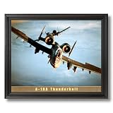 A-10A Thunderbolt Military Fighter Jet Aircraft Airplane Aviation Wall Picture Black Framed Art Print