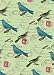 Cavallini Decorative Paper- Blue Birds on Green 20x28 Inch Sheet