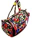 Cotton Quilted Duffel Duffle Bag Choice of Spring Flowers, Butterflies, Frogs, Black or Demask Print