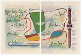 1993 Swatch Stop Watch Get From Here to Here 2-Page Print Ad