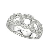 3 Diamond 1/2 ct. Semi Mount Bridal Engagement Ring in 14K White Gold