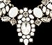 Fit&Wit Rhinestone Crystal Resin Statement Fashion Stand Necklace