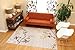 Generations Contemporary Floral Rust Gold Beige White Black Modern Squares Area Rug Rugs 5'2 x 7'3