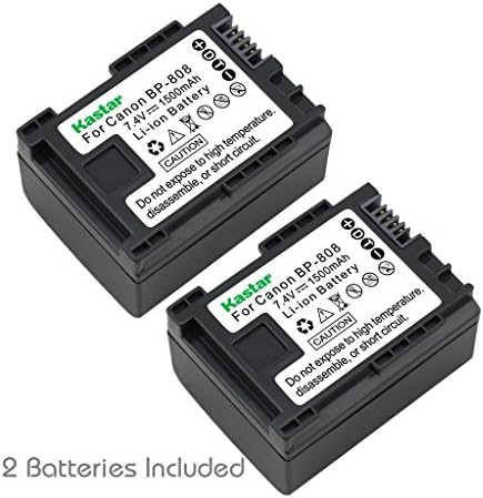 Kastar BP-808 Battery (2-Pack) for Canon FS10 FS100 FS21 FS200 FS31 FS300 VIXIA HF10 HF100 HF20 HF200 HF S10 S100 S20 S21 S200 HG20 HG21 HG30 G10 M30 M31 M300 M30 M31 M32 M40 M41 M400 XA10 CG-800