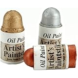 Jack Richeson Shiva Oil Paintstik, Iridescent Gold/Silver and Copper, Set of 3