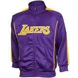 NBA Majestic Los Angeles Lakers Youth Tricot Team Full Zip Track Jacket - Purple (Large)