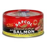 Review SAFCOL SAF00202 / SAFCOL Gourmet on the Go Chunk Salmon with Lemon and Cracked Pepper in Spring Water, 6-Ounce Cans (Pack of 12)