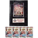 Philadelphia Phillies Ryan Howard Baseball Card Plaque with 4 FREE Pks of Trading Cards