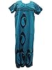 Bohemian Gypsy Caftan Blue Black Dot Print Kaftan Dresses Holiday Wear Nighty