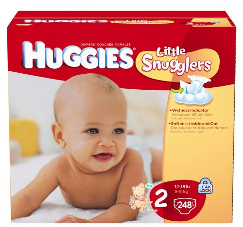 Huggies Little Snugglers Diapers, Ebulk, Size 2, 248 Count