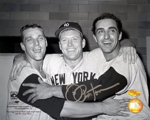 Joe Pepitone New York Yankees Hugging Mantle/Maris 8x10 Autographed Photograph