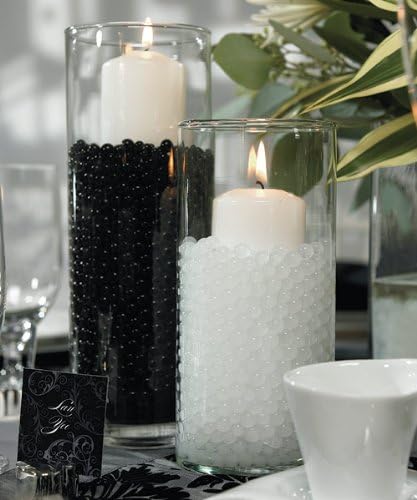 Centerpiece Wedding Tower Vase Filler - Makes 12 Gallons (Bulk 1lb Package) (Beads, Black)