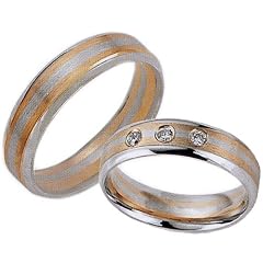 Trauringe 585 Gelb-/Wei&szlig;gold mit Brillanten (Paar Ringe bedeutet Paarpreis)
