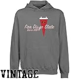 San Diego State Aztecs Gunmetal Pennant Tradition Vintage Lightweight Pullover Hoody (Medium)