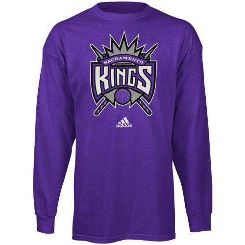 NBA adidas Sacramento Kings Youth Purple Primary Logo Long Sleeve T-shirt (Large)