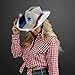 Red White and Blue Sequin Light Up LED Cowboy Hat with White LED Brim