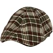 Men's English Plaid Duck Bill Curved Ivy Cabby Driver Lined Hat Cap Gray L 58cm