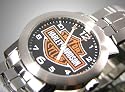 Harley Davidson Mens Bulova Watch. New for 2008. The classic Harley Watch, now with Harley?s Bar & Shield on the dial along with an all stainless-steel bracelet. Extra large dial, fold-over safety clasp, water-resistant to 50 meters. 76A019