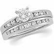 14K White Gold Diamond Wedding Set - 0.80 Ct.