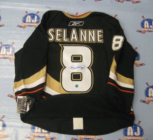 TEEMU SELANNE Anaheim Ducks Signed RBK On-Ice JERSEY