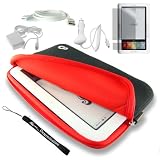 Kroo Nook Electronic Book Reader Slim Glove Sleeve Cover Case with extra pocket + Includes a 4-Inch eBigvalue Determination Hand Strap