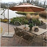 New Offset Tan Patio Umbrella Outdoor Off Set Crank