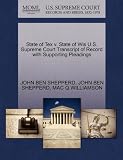 State of Tex v. State of Wis U.S. Supreme Court Transcript of Record with Supporting Pleadings