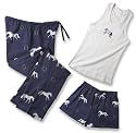 Kelley Equestrian Blue Horse Flannel Lounge Pant