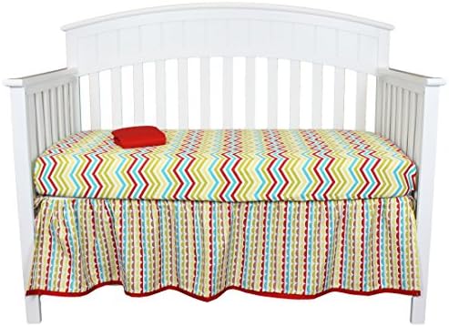 Hopscotch 3 Piece Set, Scallop Dust Ruffle &amp; 2 Sheets by True Baby
