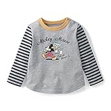【Disney】ディズニー　長袖Ｔシャツ　ミッキーマウス　杢グレー　90