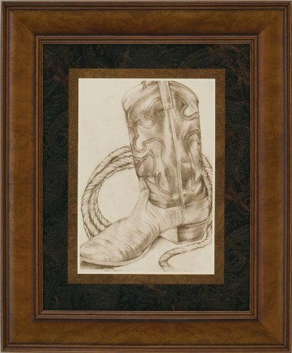 Green Frog Art Framed Art, Sepia Boots I