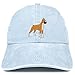 Trendy Apparel Shop Boxer Embroidered Dog Theme Low Profile Dad Hat Cotton Cap - Light Blue
